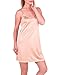 Women’s Soft Chemise Sexy Straps Full Slip Lace Cami Lingerie Lounge Dress Nightgown