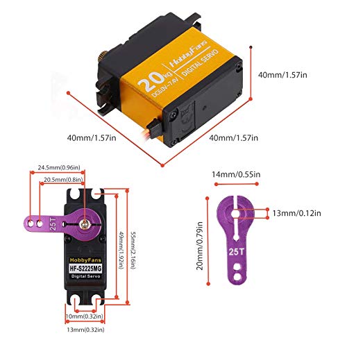 RUIZHI RC Servo 25KG Digital Servo Full Metal Gear High Torque Wasserdicht mit 25T Servo Arm für RC Auto Roboter… – Bild 3