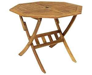 Bentley Garden - Mesa de madera octogonal plegable para jardín: Amazon