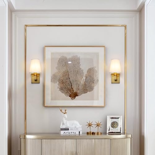 Permo Vintage Industrial Wall Sconce Indoor Wall Light Fixture with Flared Funnel Fabric Shade Nightstand Lamp for Bedroom Bedside Reading Living Room (White)
