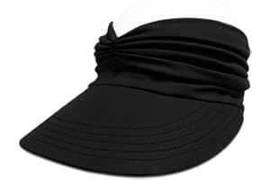 ZYAWP Sun Hat Women Sun Beach Visor Cap UV Protection with Wide Brim for Sports Beach Golf Hiking (Black)