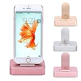 iPad/iPhone Charging Stand,Teslasz Aluminum Charging Dock Station Cradle Holder Charger for iPhone SE/5/5s/6/6 Plus/6s/6s Plus-Rose Gold