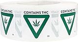 Michigan Contains THC Cannabis Warning Labels State Compliant .75 Inch 500 Adhesive Stickers
