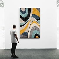 Framed Canvas Wall Art Color Block Canvas Prints Home Artwork Decoration for Living Room,Bedroom - 16x24 inches