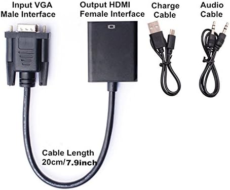 Ozright VGA To HDMI Output 1080P HD Audio TV AV HDTV Video Cable Converter Adapter