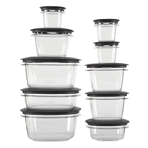 Rubbermaid Premier Easy Find Lids Meal Prep and Food Storage Containers, Set of 10 (20 Pieces