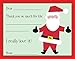 MyExpression.com 20 Santa Claus Kids Fill-in Christmas Thank You Cards and Envelopes