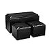 Convenience Concepts Designs4Comfort Sheridan Storage Bench with 2 Side Ottomans, Black