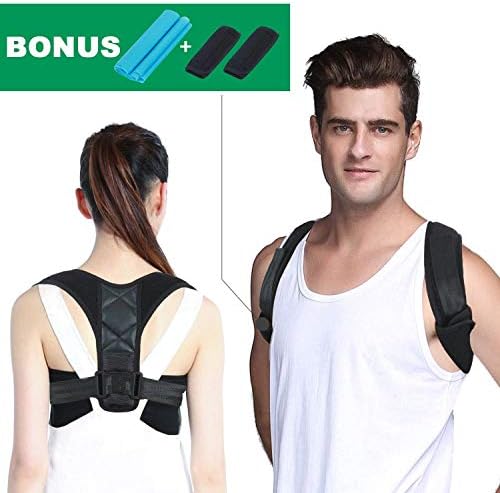 Posture Corrector Support for Man and Women, Effective and Comfortable Adjustable Back Corrector Brace, Clavicle Cervical Wearable Support for Upper Back. Shoulder & Neck Pain Relief