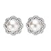 EVER FAITH 925 Sterling Silver 9MM AAA Freshwater Cultured Pearl CZ Elegant Floral Stud Earrings
