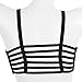 MIXMAX Women Strappy Crop Tank Tops Bustier Cutout Padded Bra Cami (Black1)