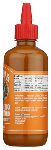 MELINDA’S HABANERO HONEY MUSTARD – HABANERO HOT SAUCE WITH FRESH PEPPERS, REAL MUSTARD – GLUTEN FREE, KETO HOT SAUCE – 12 OZ, 1 PACK
