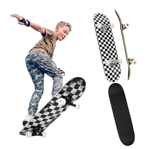 DMG Skateboard, Skateboards for Beginners, 31 x 8 Complete Standard Skate Boards, 7 Layers Canadian Maple, Pro Skateboards, Longboard Skate Boards for Beginners Kids Boys Girls Adults Youth