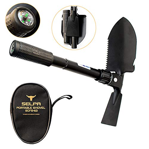 USHOT Outdoor Mountaineering Multi-Function Portable Small Mini Folding Shovel Spade Black One Size