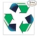 Retail Genius Oversized 8in Recycle Symbol Sticker 5 Pk for Green White & Blue Recycling Bins & Cans. Large Decals ID Recycled Plastic, Paper, Cardboard, Glass & Aluminum Recyclable Containers.