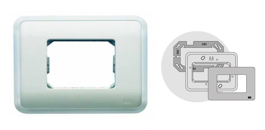 Elektrische Mechanismen - Serie Rehabitat - 16663-A Platte 3 schmale Modelle IVORY