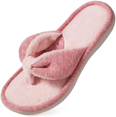 Memory Foam Flip Flop House Shoes Aerusi Women Plush Thong Spa