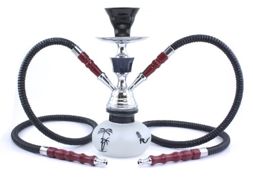 NeverXhale Pumpkin Series: 10" 2 Hose Hookah - Pumpkin Glass Vase - Pick Your Color/Design (Black Oasis)