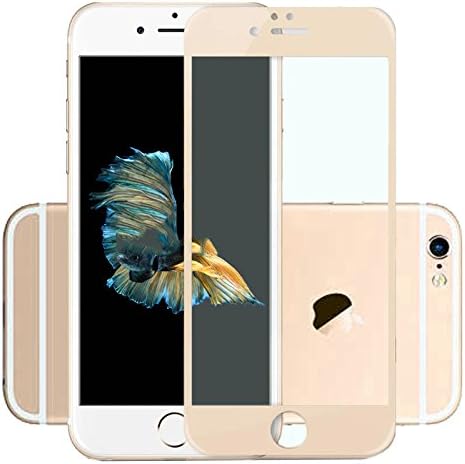 Apple iPhone 7 Plus / 8 Plus [Tempered Glass] Screen Protector,LINAZI [Anti-Scratch] [Anti-Fingerprint] [Precise positioning] unique 3-layer HD structure,full screen cover 5.5 inch (gold)