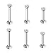 CrazyPiercing 6Pcs 16G 6-10MM Stainless Steel Lip Rings Nose Studs Piercing Internally Threaded