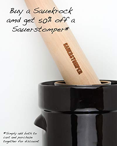 Humble House Sauerkraut Pounder Extra Long 16" Natural German Beech Wood SAUERSTOMPER for Fermentation Crocks and Mason Jars - HHSS116 Cabbage Tamper for Packing Down Fermented Foods like Kimchi!...