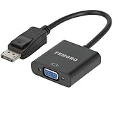 DisplayPort to VGA Adapter 1080P Converter, FEMORO Display Port DP to VGA Adapter Male to Female Connector Compatible with Computer, Desktop, Laptop, PC, Monitor, Projector, HDTV - Black