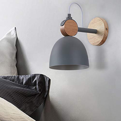 Sunsign moderna Creatividad lampara de pared arbotantes de interior Ángulo de iluminación ajustable led lights Candelabro enchufable de un solo cabezal E27, cubre foco, gris