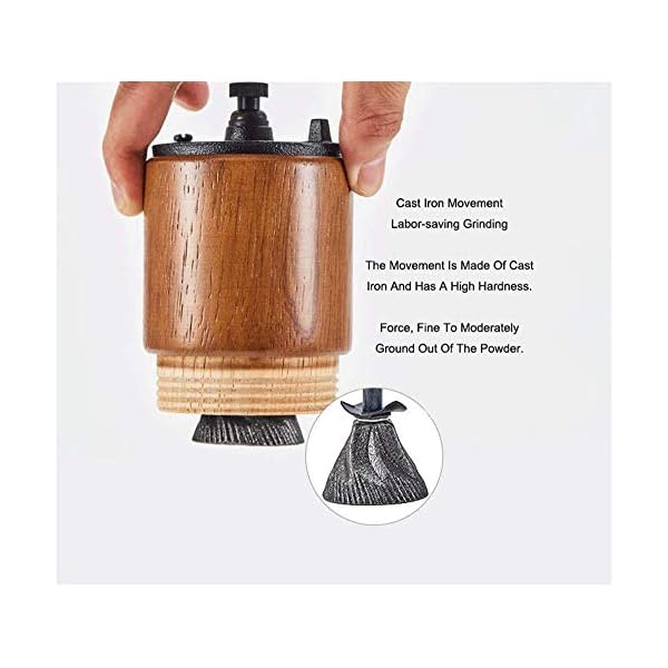 Akirakoki Manual Coffee Bean Grinder Wooden Mill with Cast Iron Burr