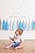 16 X Blue Tissue Paper Tassels for Party Wedding Silver Garland Bunting Pom Pom