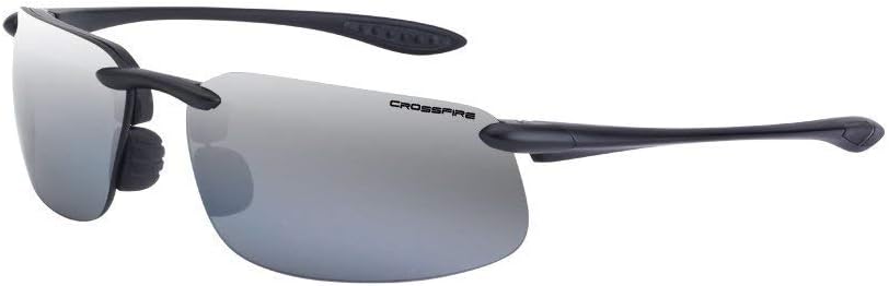 Crossfire Eyewear 21427 ES4 Polarized Safety Glasses with Silver Mirror Polarized Lens and Black Frame (12 Pack)