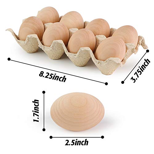 SallyFashion 8 Pcs Unpainted Wooden Eggs Fake Eggs Easter Eggs for Children DIY Game,Kitchen Craft Adornment,Toy Foods