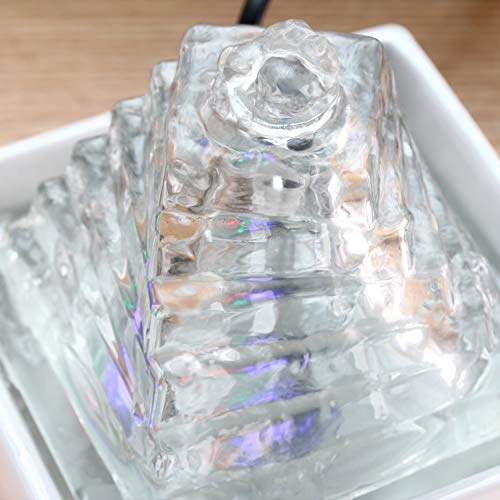 crapelles Indoor Tabletop Fountain (with Color Changing) Pyramid