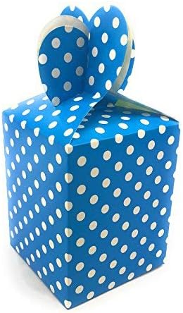 AEX 6 x Blue Polka Dot Childrens Birthday Party Bag Lunch Gift Boxes