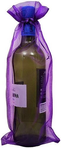 12 Pack 6" x 14" Organza Gift Bag - Purple
