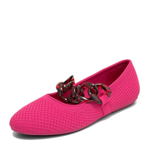 Aerosoles Women's ALANISETTE Knit Flat, Magenta Knit, 10 Wide