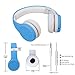 Wired Volume Limited Kids Headphones with Microphone and Music Sharing for Boys Girls Children by Agolds (Blue)