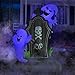 Halloween Inflatable Decorations, ZALALOVA 4.5Ft Halloween Inflatable Ghosts and Tombstones Blow Up Outdoor Halloween Decorations Internal Blue LED Light Halloween Holiday Decorations Home Yard Garden