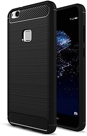 HUAWEI P10 lite Case, Yuanling [Shock Resistant] Carbon Fiber Soft TPU Brushed Texture Phone case Anti-fingerprint Flexible Full-body Protective Cover For Huawei P10 Lite 2017 (Black)