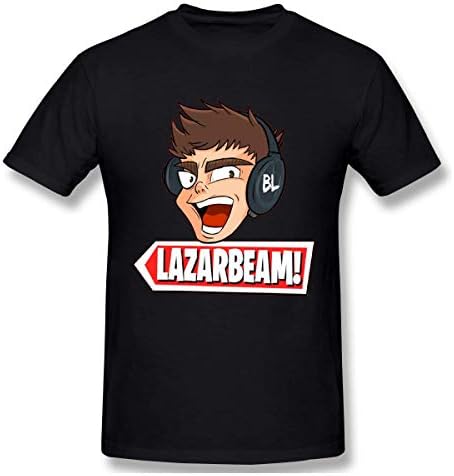 Men's Classic T Shirt Lazarbeam YouTube Print Tee Shirts T Shirt for Men Boys Shirts Summer Casual Short Sleeve Round Neck Tshirt