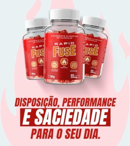 Rapid Fuse Pré Treino e Termogênico (Foguinho) - 60 Cápsulas com Cafeína, Psyllium e Picolinato de Cromo - Fuselabs - Suplemento para Academia e Fitness