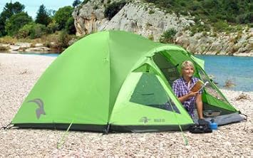 Mountain Guide Trekkingzelt MALO III 3 Personen, grün, 6000 mm Wassersäule, leichtes Alu Gestänge