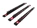 ABN Red Aluminum SAE Socket Holder Rail 3pc Set - 1/4in, 3/8in, 1/2in Tool & Socket Organizer Rails with 16 Clips