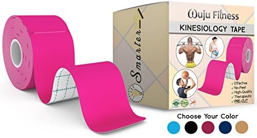 Athletic Tape for First Aid Kit, Physical Support Therapy, Sports Exercises. Lower Back, Heel, Foot, Joint, Shoulder, Muscle and Plantar Fasciitis Pain Relief. 20 precut Pink KT strips 2โx10