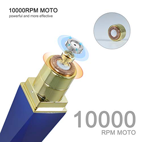 Electric Hair Removal with USB for Women, Painless Facial Hair Shaver with 10000RPM Motor, Portable Face Razors for Upper Lip Arms Underarm Bikini (Dark Blue)