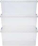 Really Useful Box Nestable 62 Litre Clear Storage Box Pack of 3 view 3