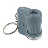 Carson MicroMini 20x LED Lighted Pocket Microscope with Built-In UV and LED Flashlight - Blue