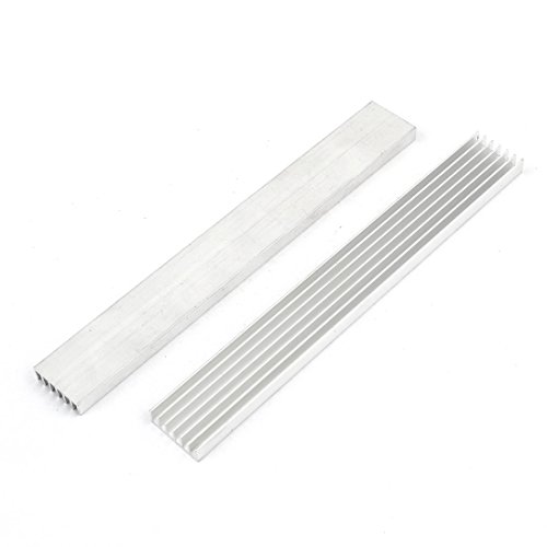 uxcell 2 Pcs Silver Tone Aluminum Heat Sink Heatsink Cooling 150mm x 20mm x 6mm