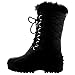 Polar Womens Mid Calf Thermal Rain Muck Faux Fur Waterproof Quilted Nylon Boot - Black - US9/EU40 - YC0332