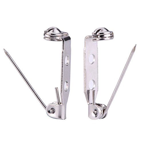 50Pcs Silver Tone Pin Back Clasp Bar Pins Brooches for Craft 20mm (2 holes)
