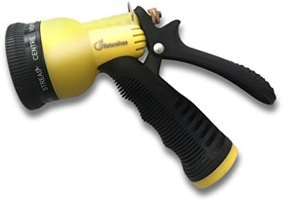 NaturoHose Garden Hose Nozzle - Hand Sprayer - Heavy Duty 8 Pattern Watering Nozzle - High Pressure (Yellow)